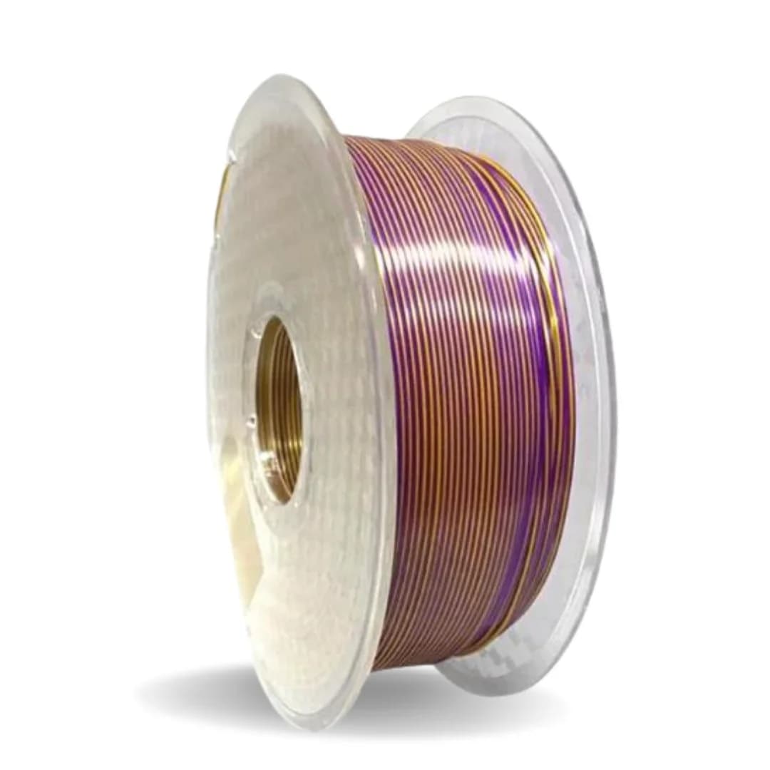Filamento PLA Ultra Silk – Bicolor Ouro e Roxo