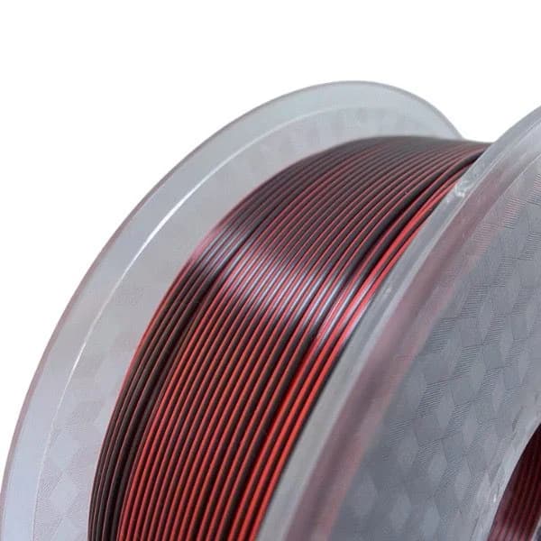 FILAMENTO PLA ULTRA SILK BICOLOR VERMELHO E PRETO